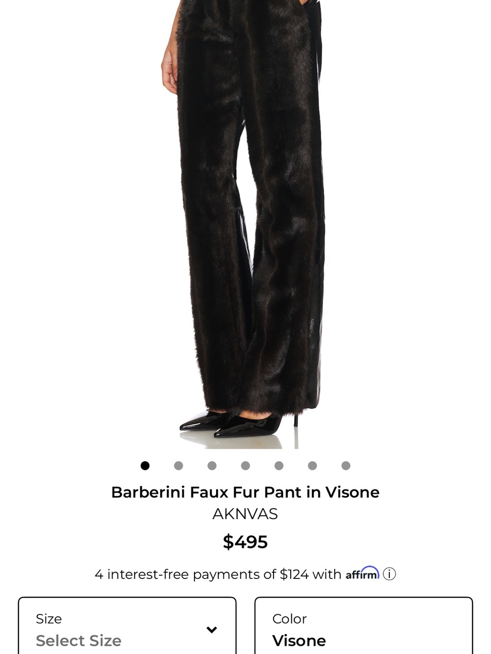 Aknvas Visone Faux Fur Wide-Leg Pants - Black